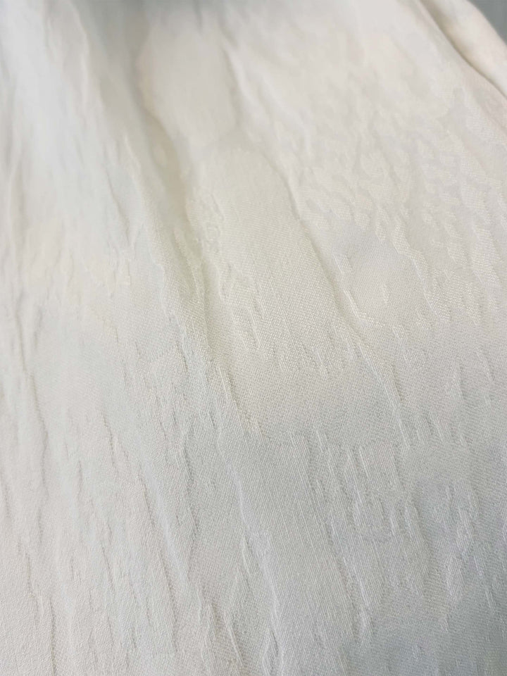 Textured Straight Leg Stretch Pant - White