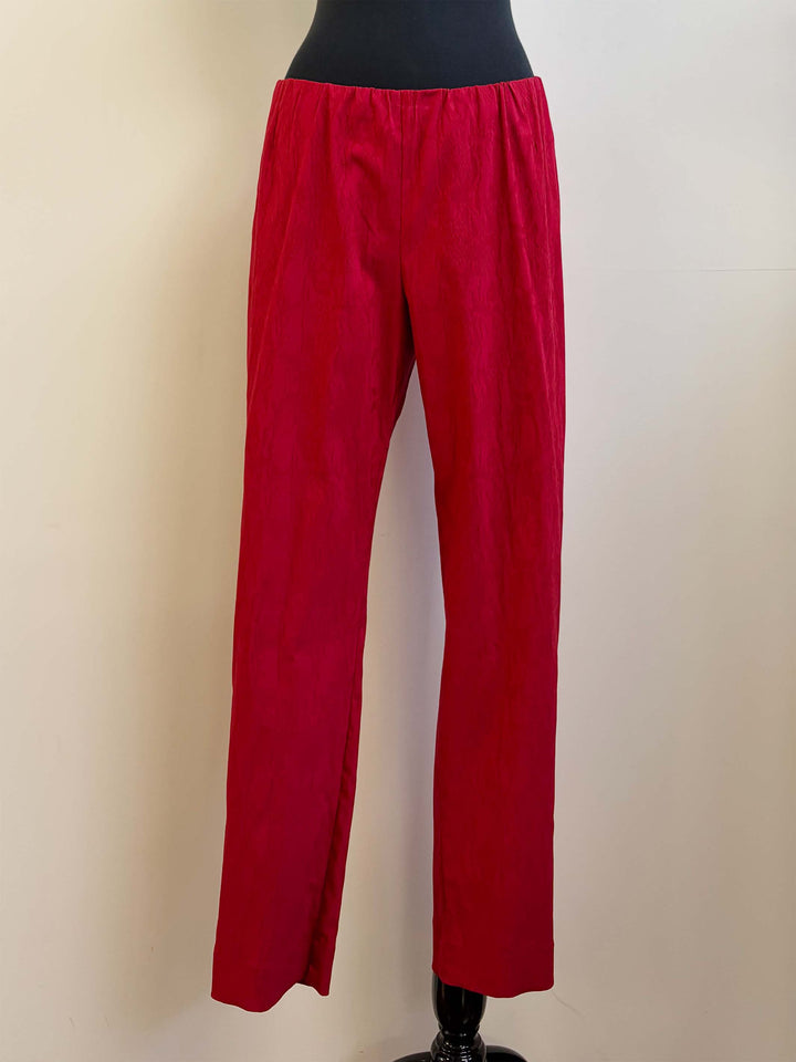 Textured Straight Leg Stretch Pant - Flame