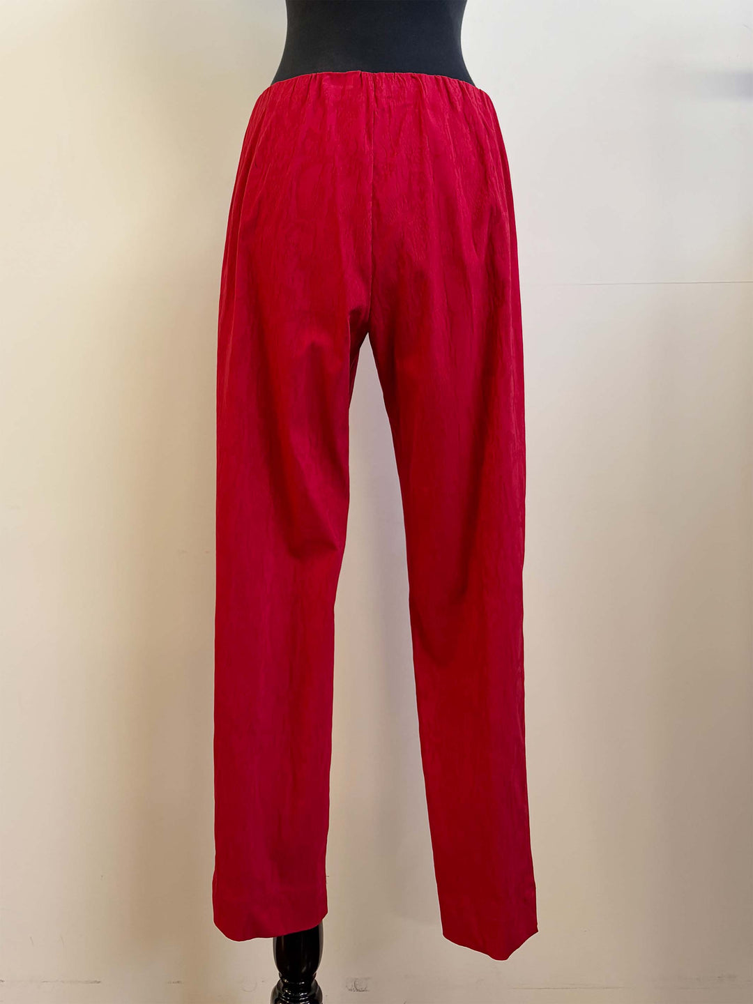 Textured Straight Leg Stretch Pant - Flame