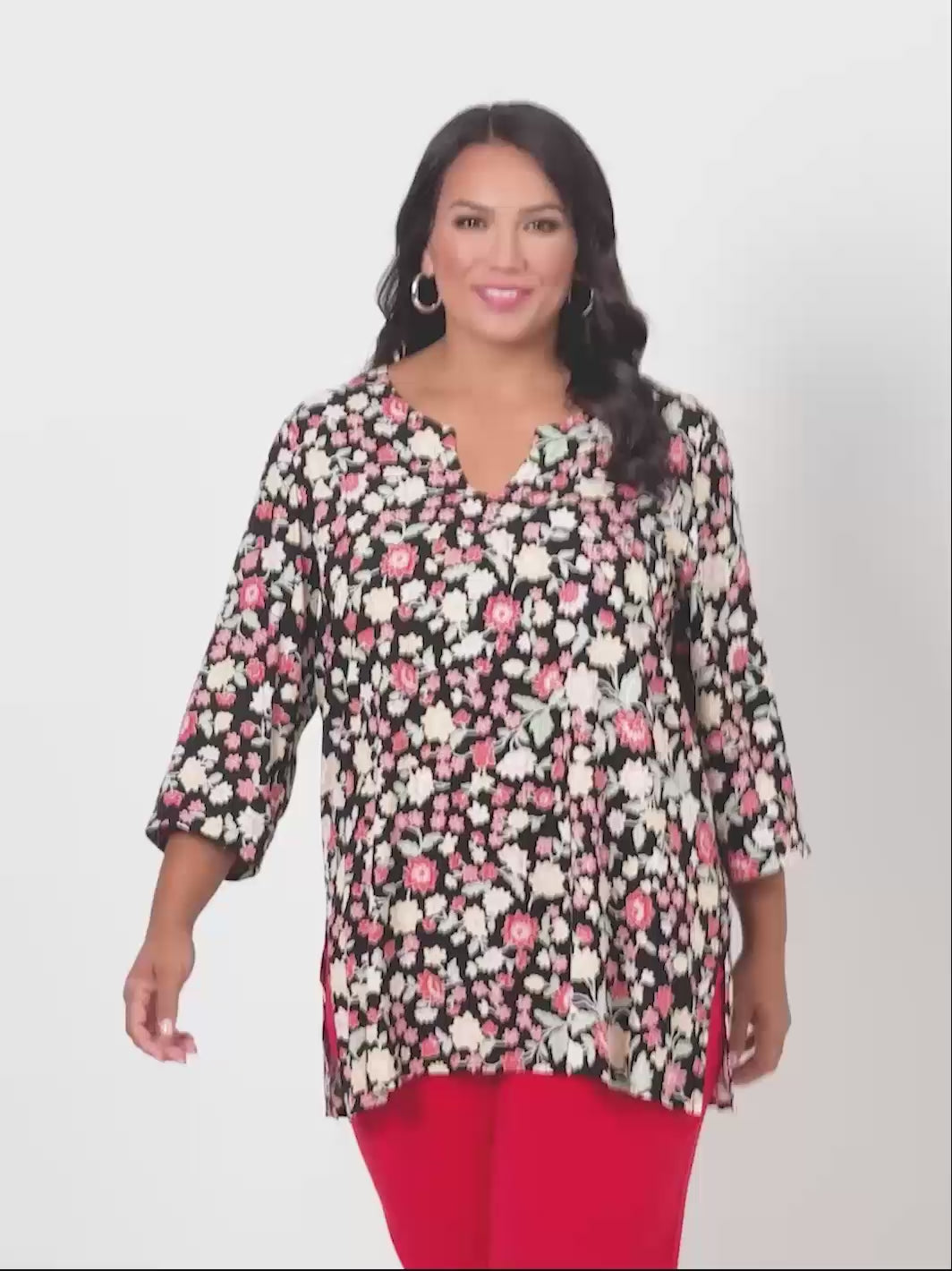 Rayon Print Top - Sacred Flowers