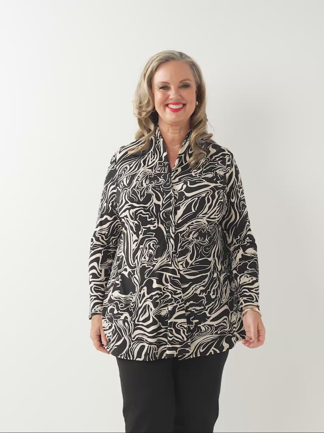 V-Neck 3 Button Swing Jersey Cardigan - Code Name