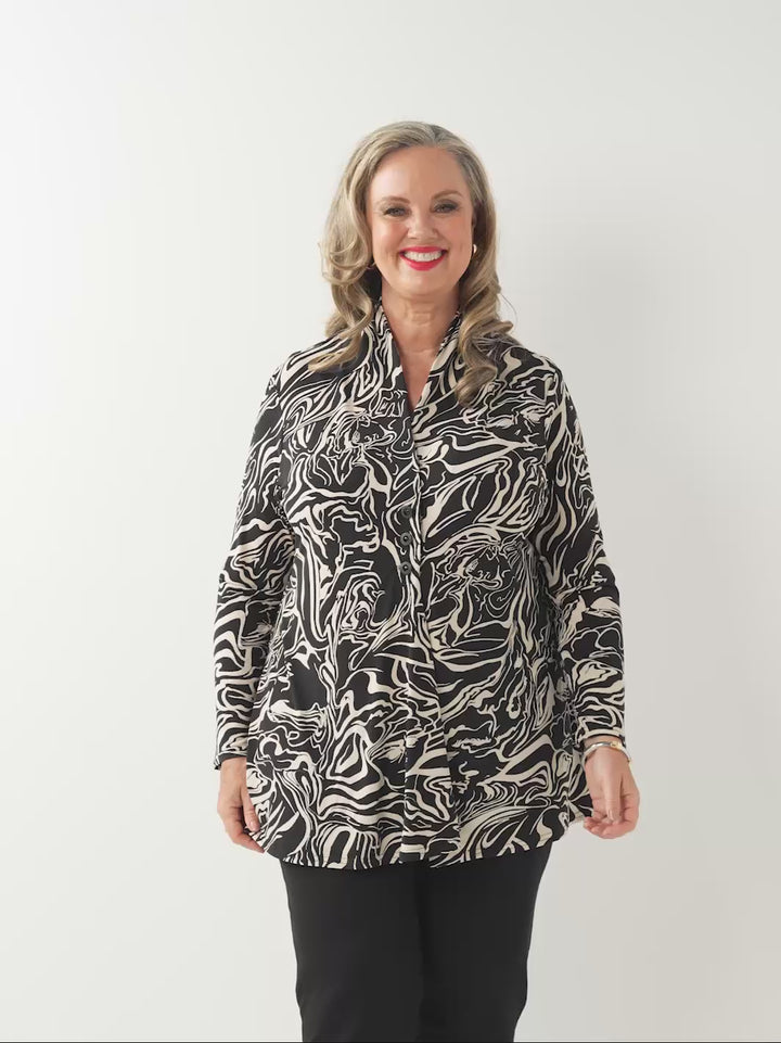 V-Neck 3 Button Swing Jersey Cardigan - Code Name