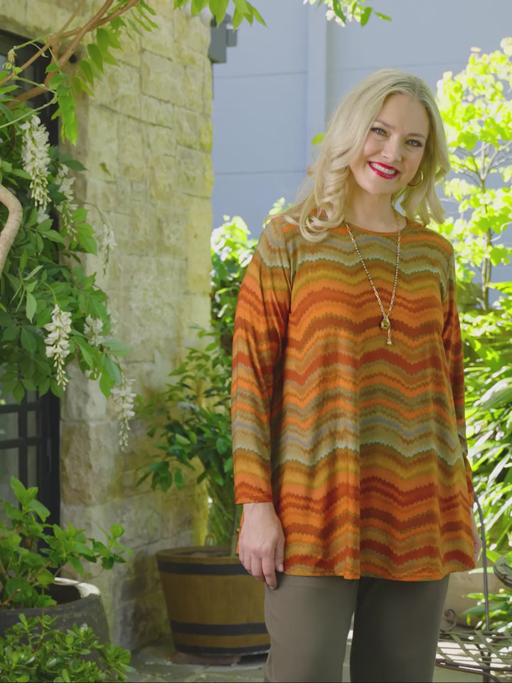 Boat Neck Swing Jersey Top - Texas Waves