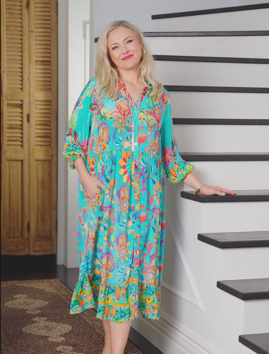 Kinsley Print Button Through Dress