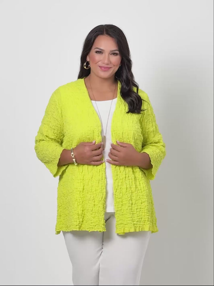 Seersucker Knit Jacket - Lime Fresh