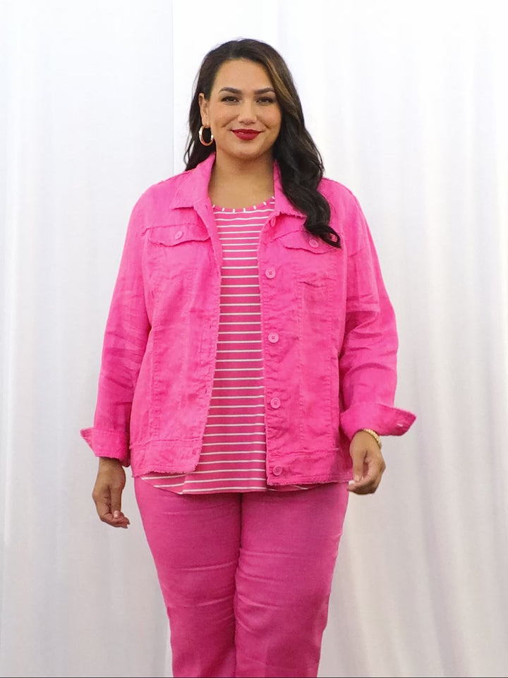 Hot Pink Linen Jacket