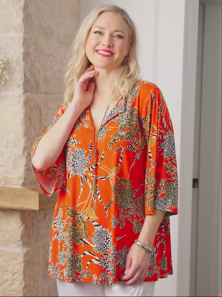 V-Neck Print Jersey Top - Wild & Native