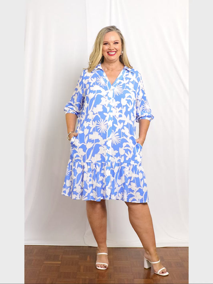 Cornflower Mono Dress