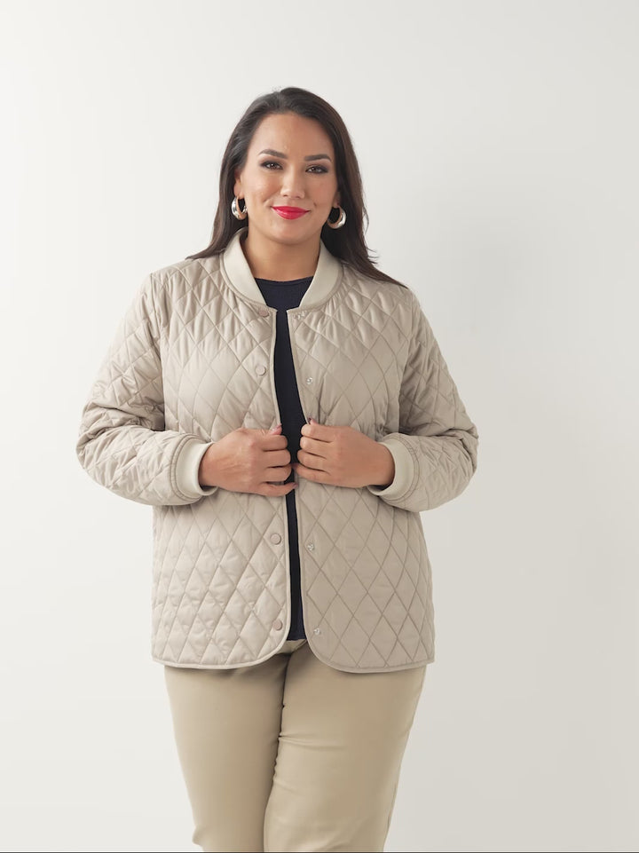 Quilted Short Jacket - Putty