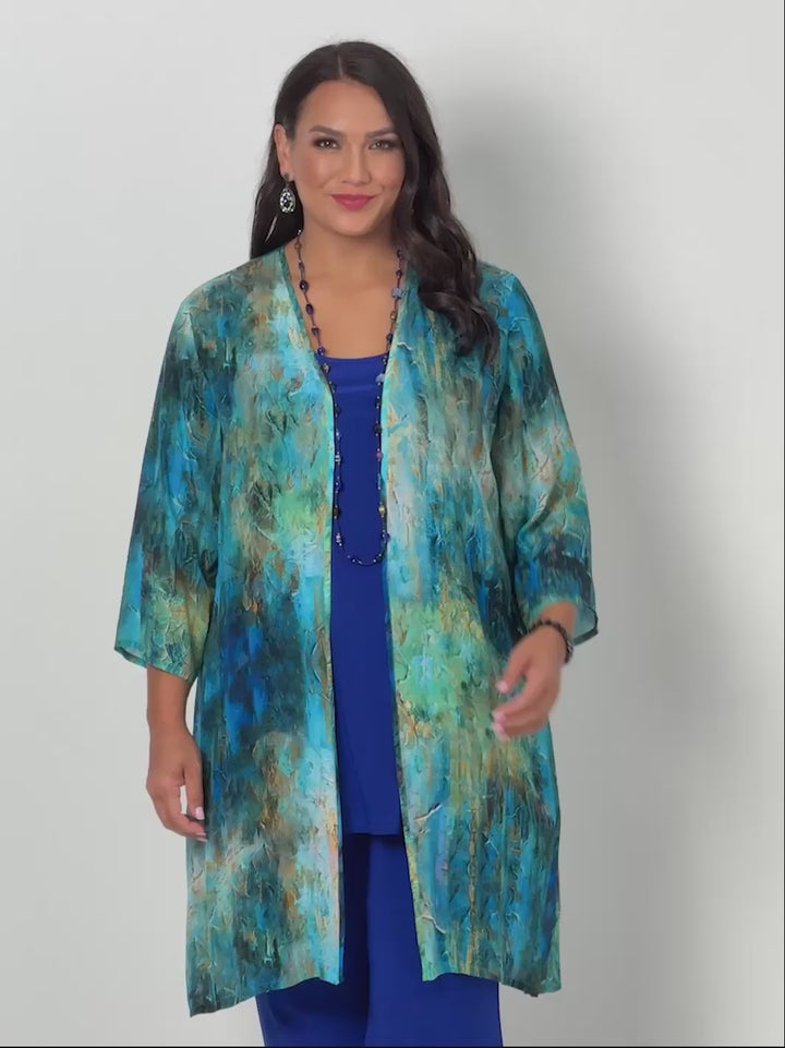 Print Evening Jacket - Blue Mystique