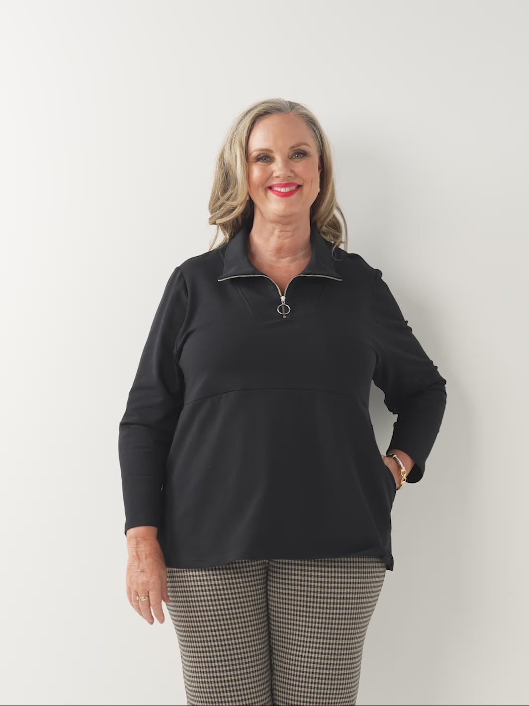 Active Zip Top - Black