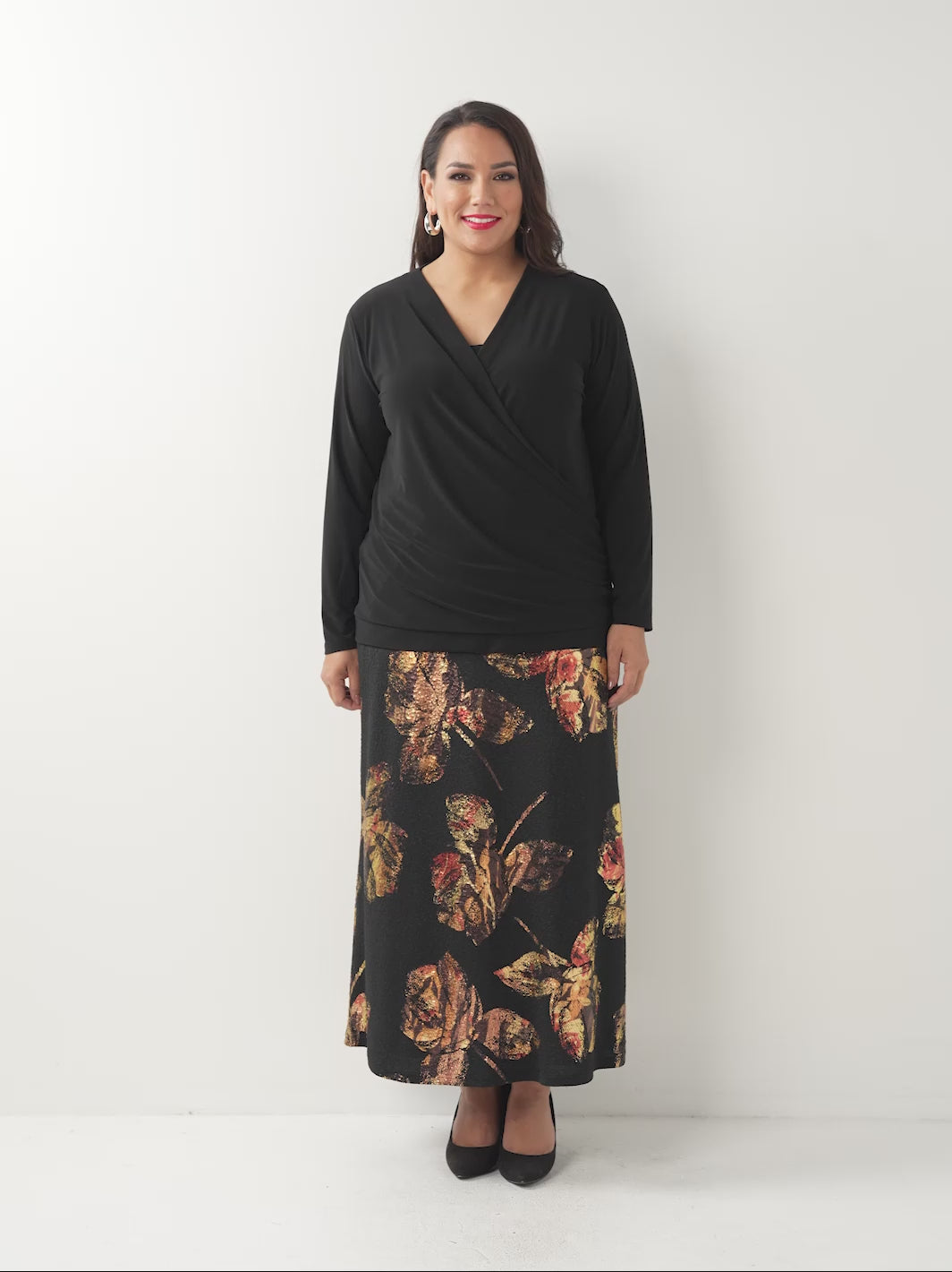 Ankle Length Evening Skirt - Metallica