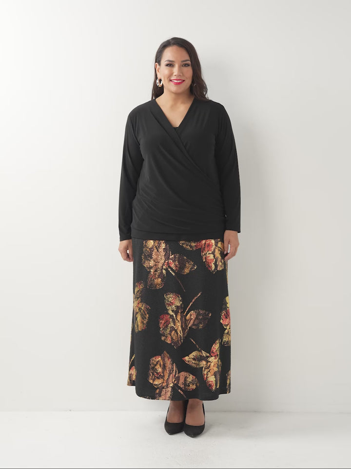 Ankle Length Evening Skirt - Metallica