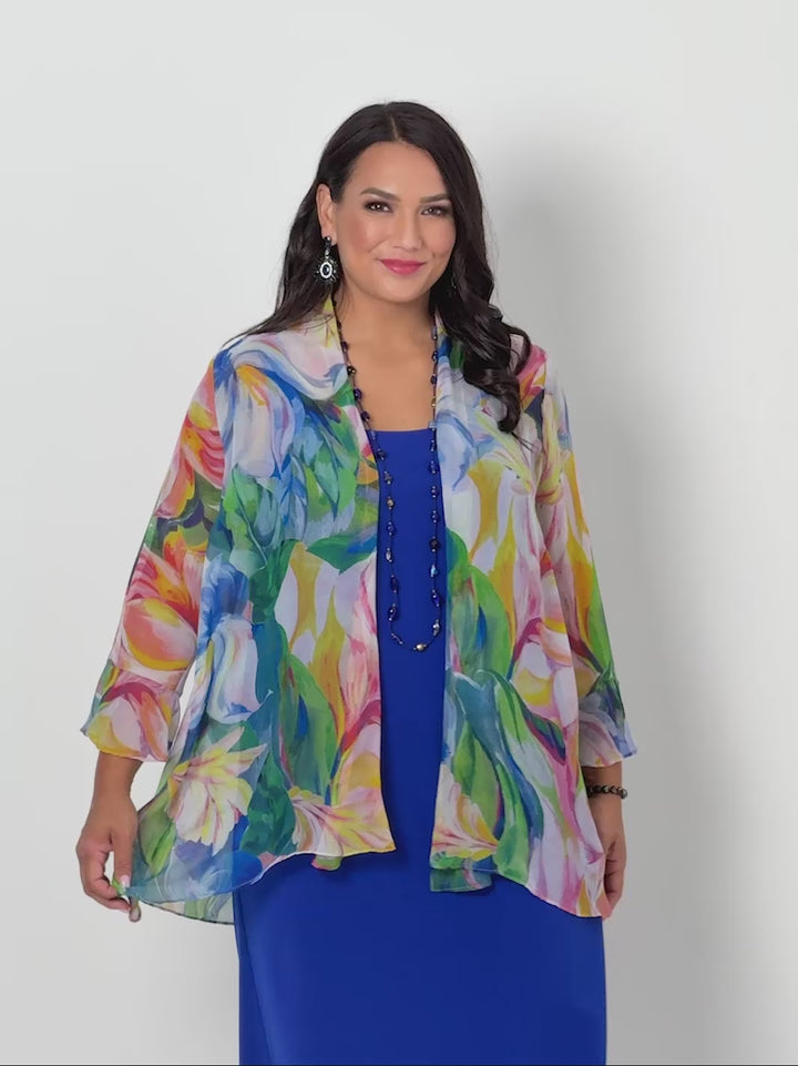 Juliette Sleeves Print Georgette Jacket - Floral Romance