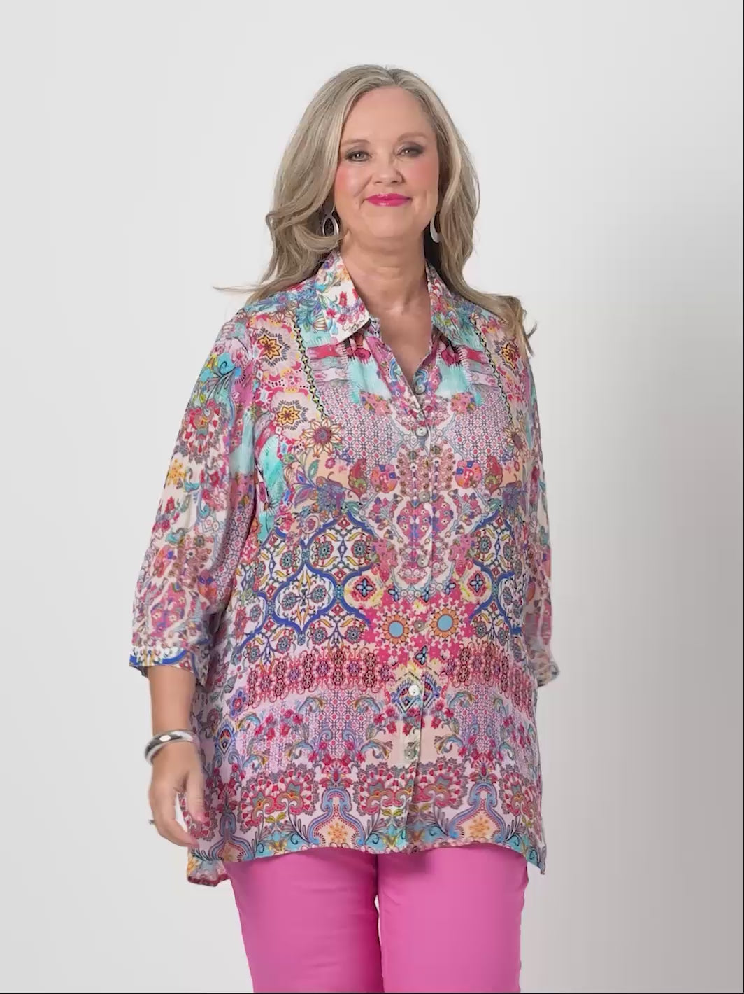 Mia Print Collared Shirt