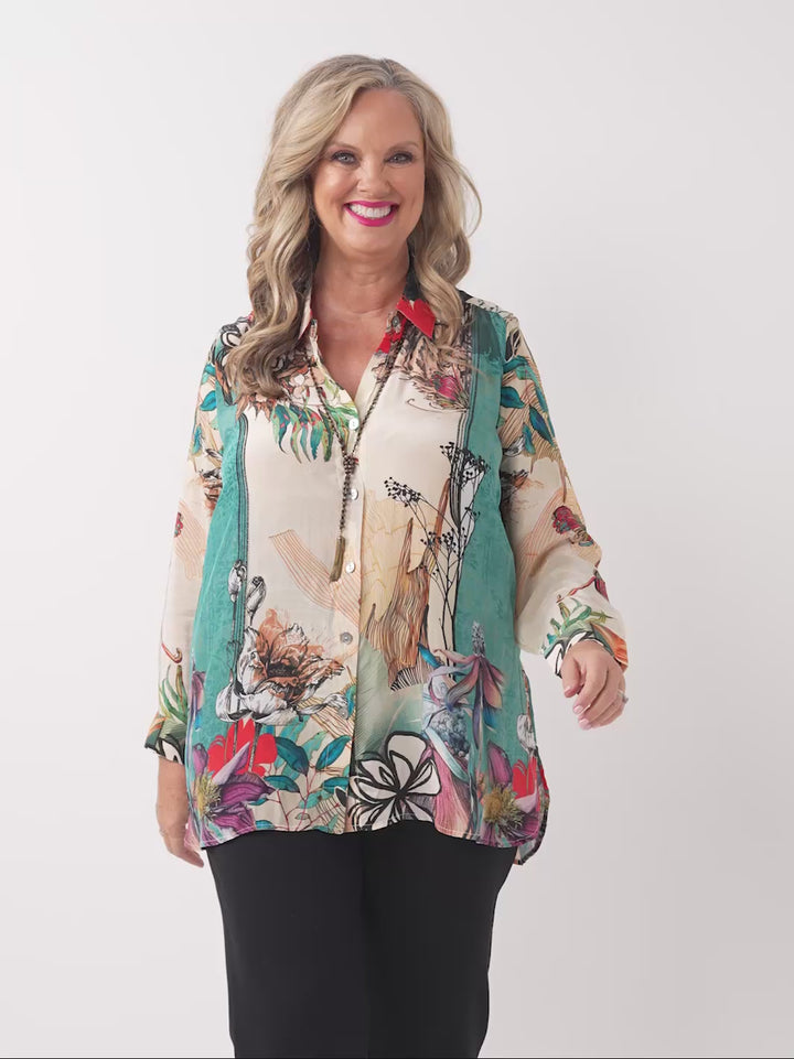 Collared Printed Shirt - Wild Botanic