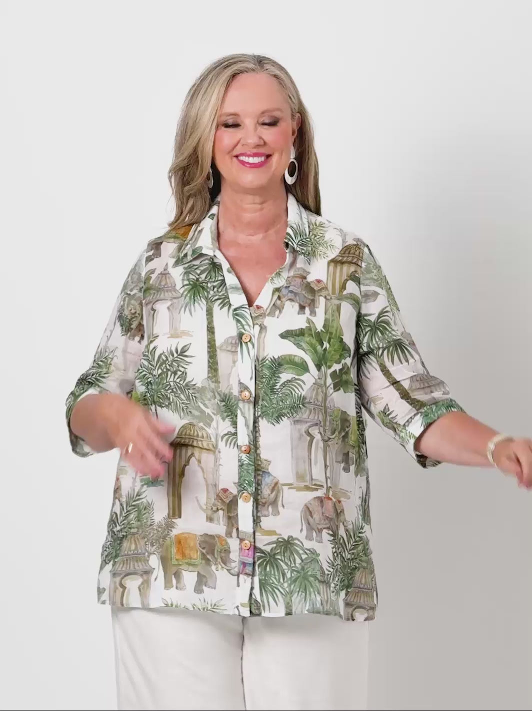 Collared Linen Shirt - Ramie on Safari