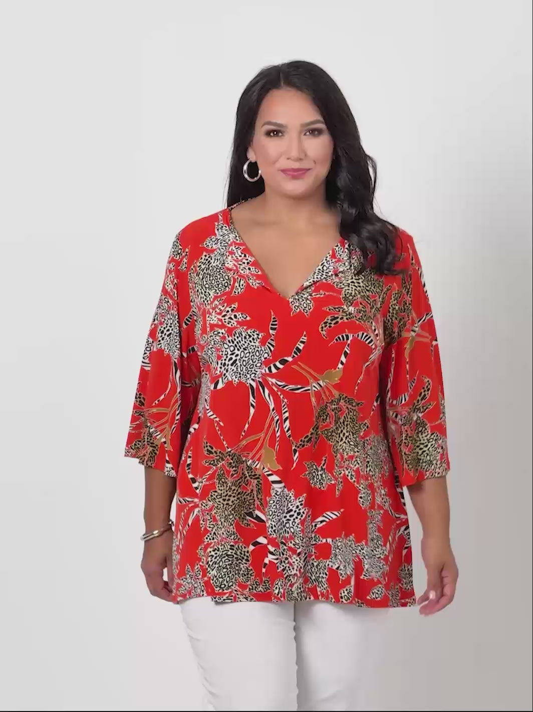 V-Neck Print Jersey Top - Wild & Native