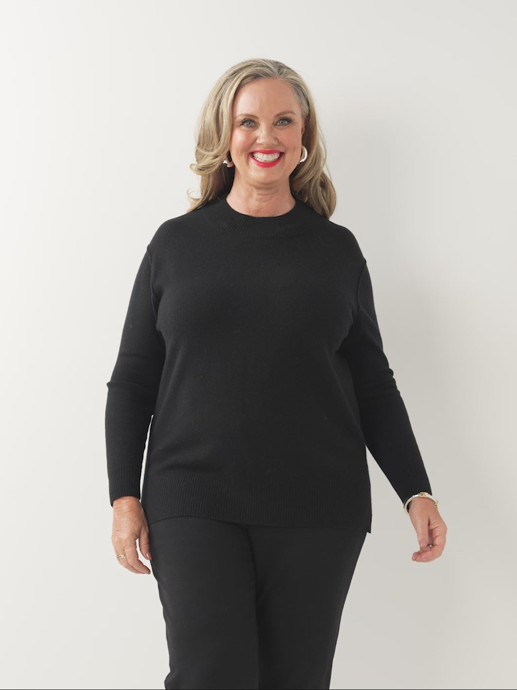 Mock Turtle Knit Jumper - Black