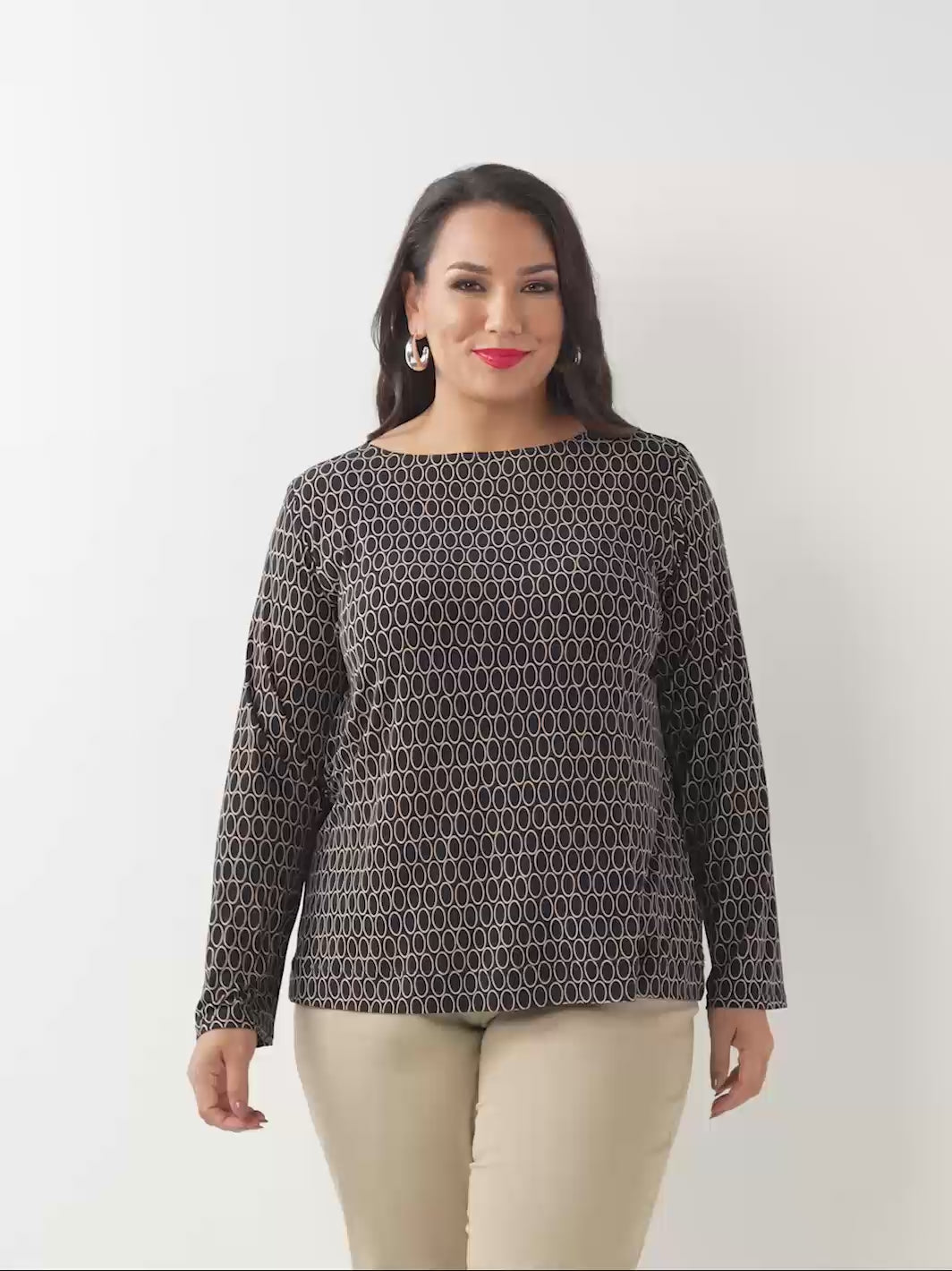 Printed Basic Jersey Top - Classic Oval