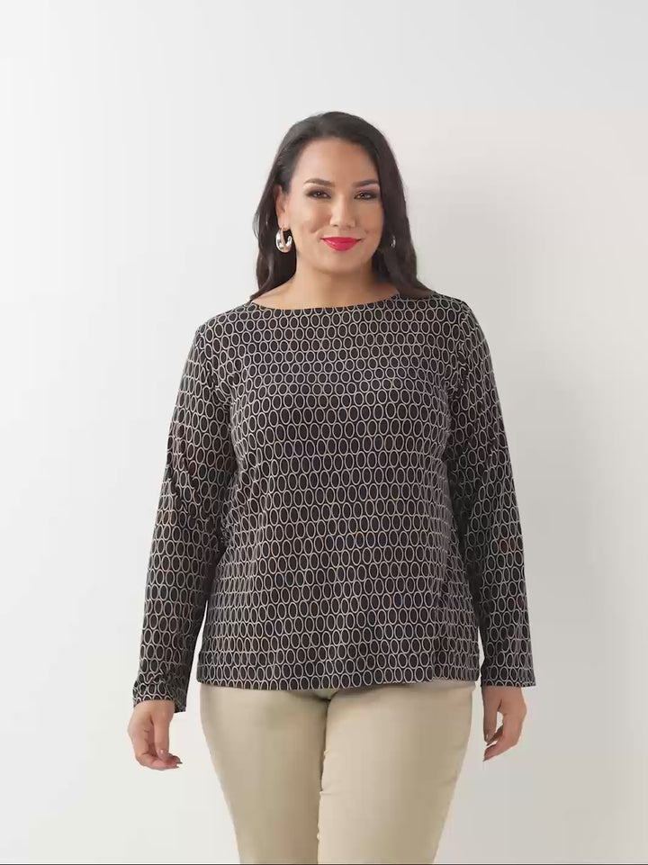 Printed Basic Jersey Top - Classic Oval