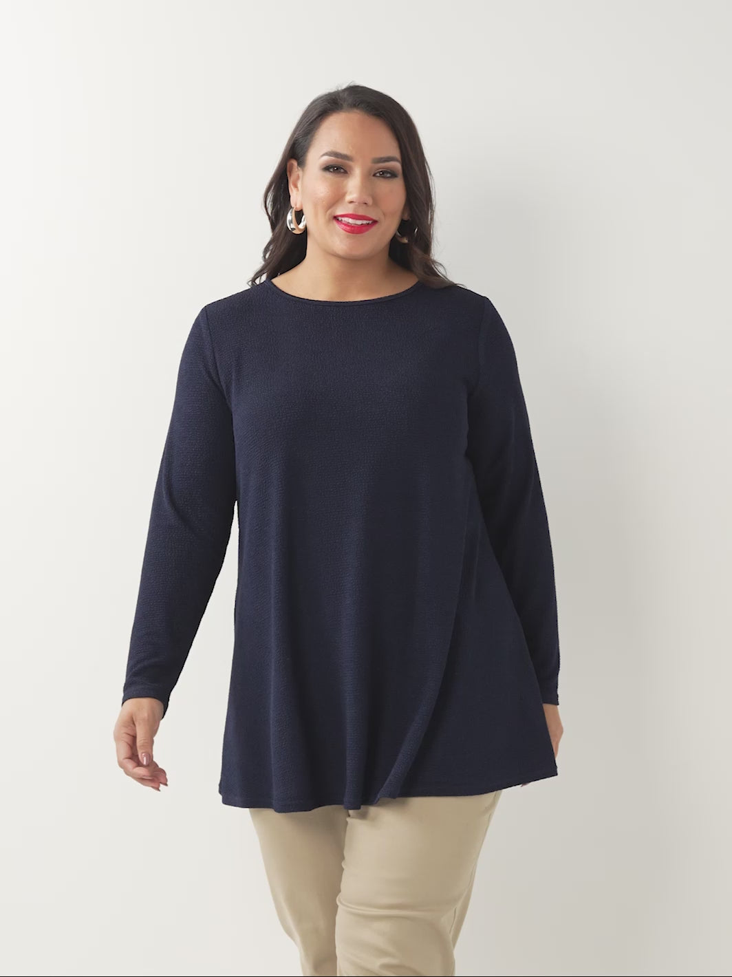 Boat Neck Swing Popcorn Top  - Twilight