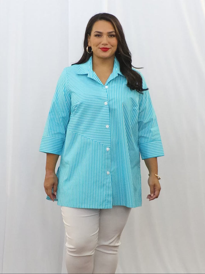 Aqua Stripe Shirt