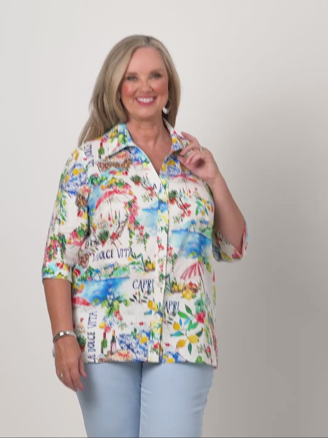 Collared Cotton Shirt - La Dolce Vita