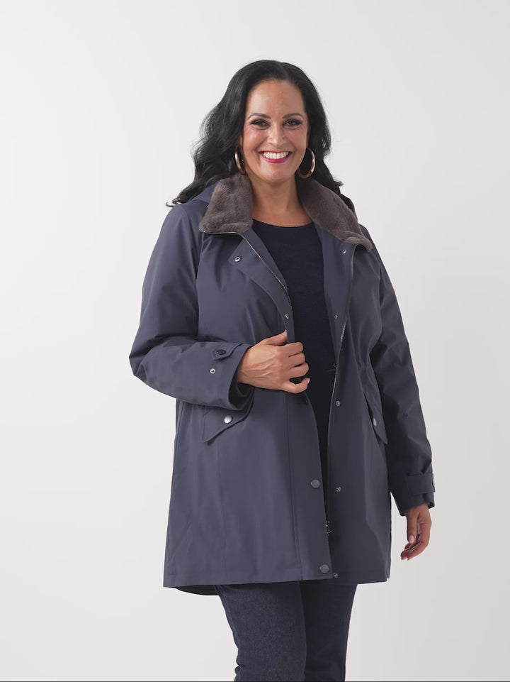 Zip-Off Hood All Weather Jacket - Navy