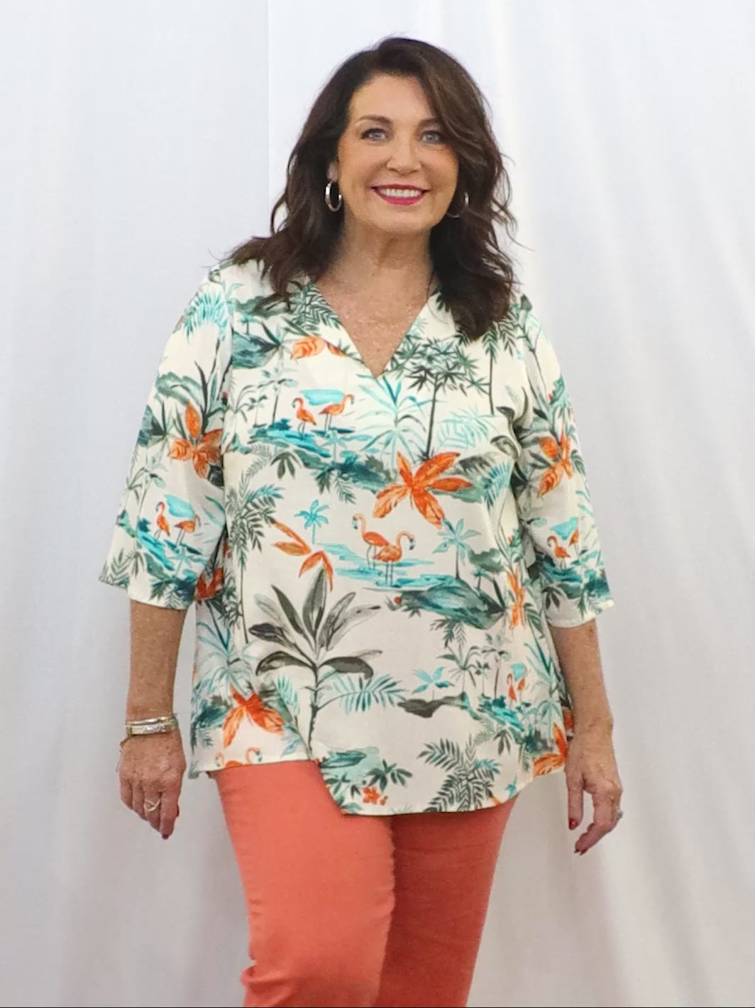 Flamingos Rayon Top